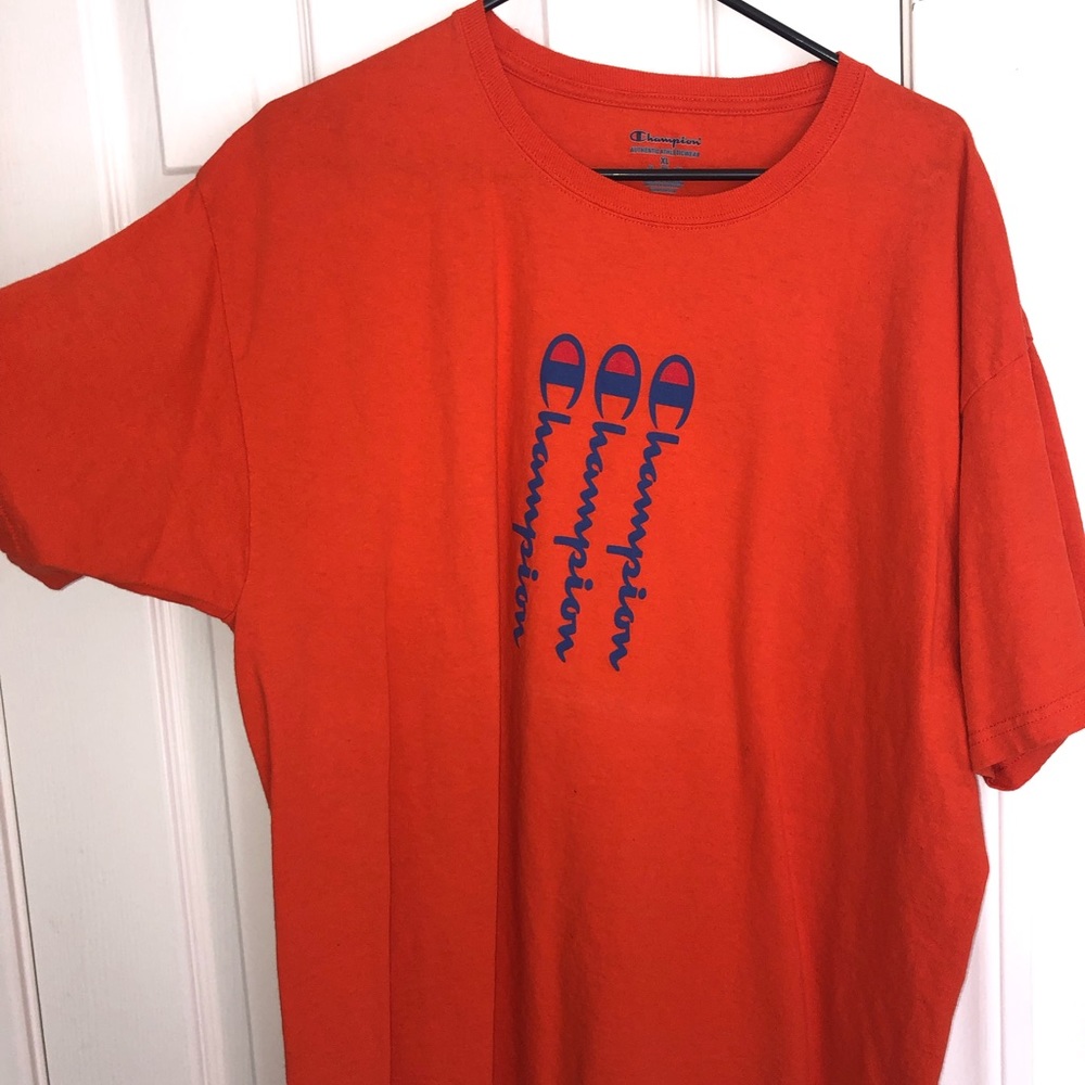 Champion neon orange logo T-shirt